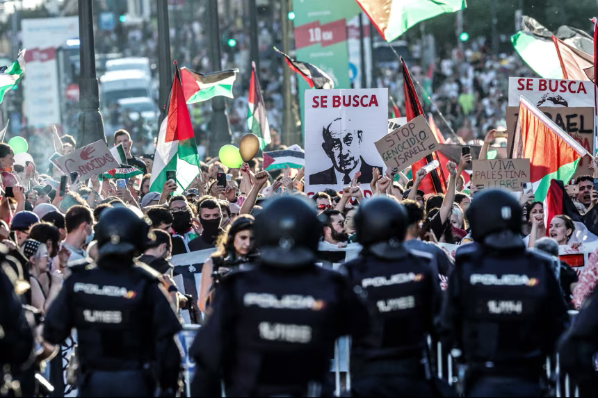 Final stage of Spain’s Vuelta cycling race suspended following pro-Palestinian protests